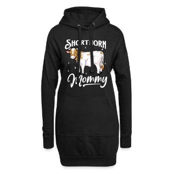 Shorthorn Mommy - Shorthorn Rind - Hoodie-Kleid - Schwarz - Vorne