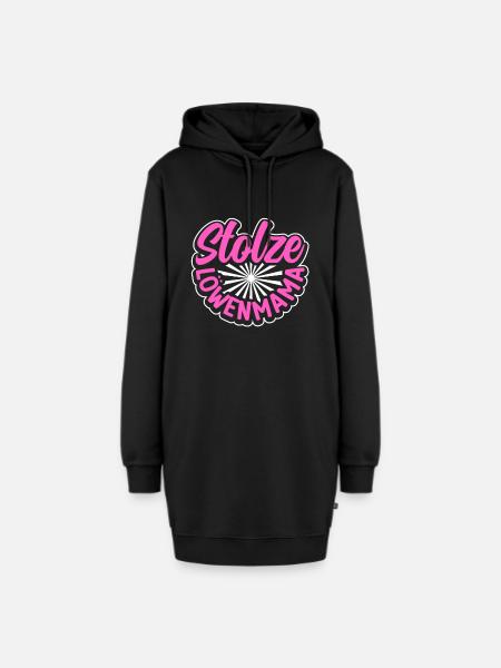Stolze Löwenmama - Hoodie-Kleid - Schwarz