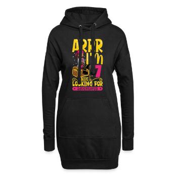 Ich bin 7 - Mädchen Pirat - Hoodie-Kleid - Schwarz - Vorne