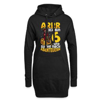 Ich bin 6 - Jungen Pirat - Hoodie-Kleid - Schwarz - Vorne
