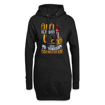 Ich bin 4 - Mädchen Pirat - Hoodie-Kleid - Schwarz - Vorne