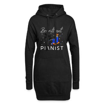 Pianiste Bear-illiant - Bär am Klavier - Sweat-shirt à capuche long Femme - noir - Devant
