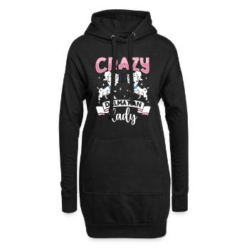Crazy Dalmatian Lady - Dalmatiner - Sweat-shirt à capuche long Femme - noir - Devant