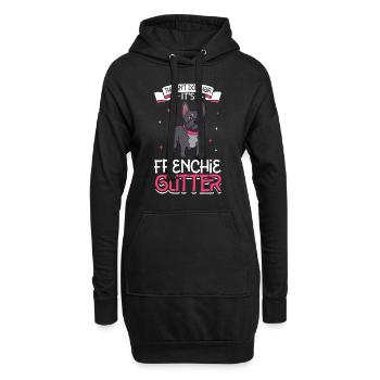 Frenchie Paillettes - Sweat-shirt à capuche long Femme - noir - Devant