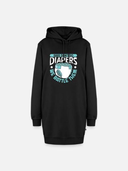 Väter bekämpfen Windeln - Baby wickeln - Hoodie-Kleid - Schwarz