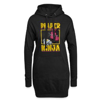 Couche-culotte Ninja - Lange pour bébé - Sweat-shirt à capuche long Femme - noir - Devant