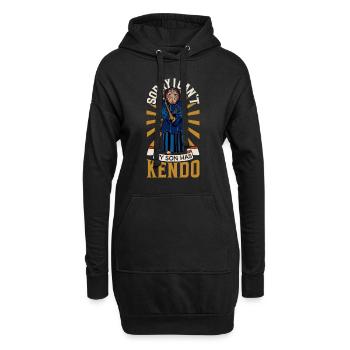 Ich kann nicht - Mein Sohn hat Kendo - Hoodie-Kleid - Schwarz - Vorne