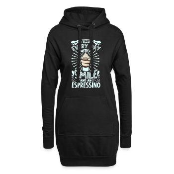 Souriez avec Espressino - Sweat-shirt à capuche long Femme - noir - Devant
