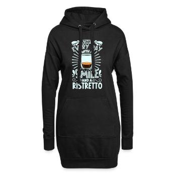 Souriez avec Ristretto - Sweat-shirt à capuche long Femme - noir - Devant