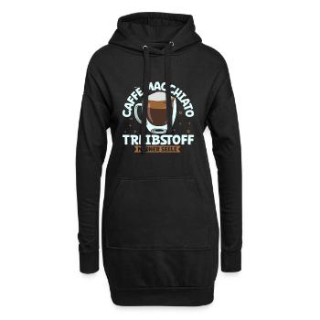 Mein Treibstoff ist Caffè macchiato - Hoodie-Kleid - Schwarz - Vorne