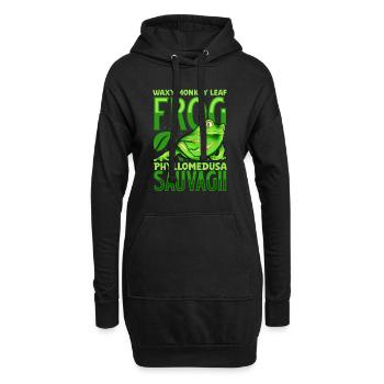 Green Maki Frog - Hoodie Dress - black - Front