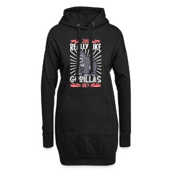J’aime les gorilles - Gorille - Sweat-shirt à capuche long Femme - noir - Devant