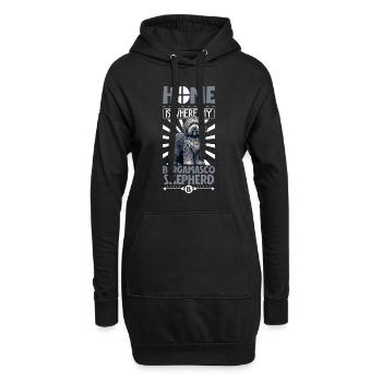 Zuhause - Bergamasker Hirtenhund - Hoodie-Kleid - Schwarz - Vorne