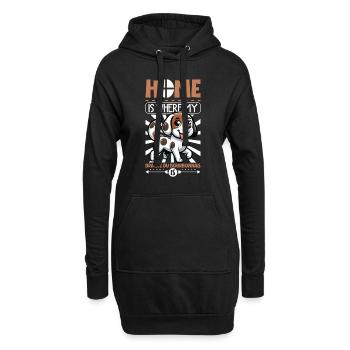 Zuhause - Braque du Bourbonnais - Hoodie-Kleid - Schwarz - Vorne