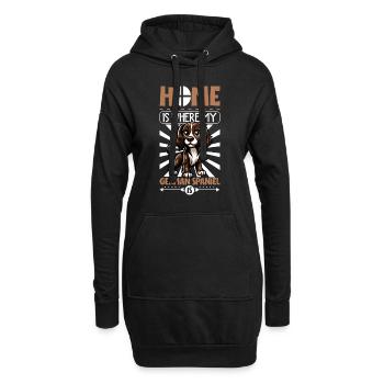 Zuhause - Deutscher Wachtelhund - Hoodie-Kleid - Schwarz - Vorne
