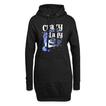 Crazy Mixing Lady - Tontechnikerin - Hoodie-Kleid - Schwarz - Vorne
