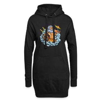 Dieu de la mythologie celtique - Taranis - Sweat-shirt à capuche long Femme - noir - Devant