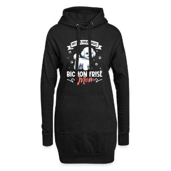 Bichon Frisé Mama - Hoodie-Kleid - Schwarz - Vorne
