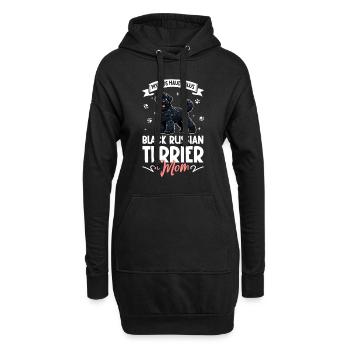 Maman terrier russe noir - Sweat-shirt à capuche long Femme - noir - Devant