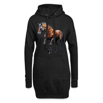 Gruseliges Halloween-partykostüm, Zombie-pferd - Hoodie-Kleid - Schwarz - Vorne