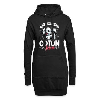 Coton de Tulear Mama - Sweat-shirt à capuche long Femme - noir - Devant