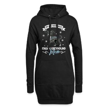 Lévrier italien Mama - Sweat-shirt à capuche long Femme - noir - Devant