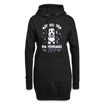 Maremmen-Abruzzen-Schäferhund Mama - Hoodie-Kleid - Schwarz - Vorne