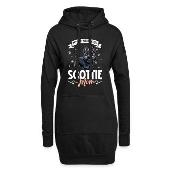 Scottish Terrier Mama - Hoodie-Kleid - Schwarz - Vorne