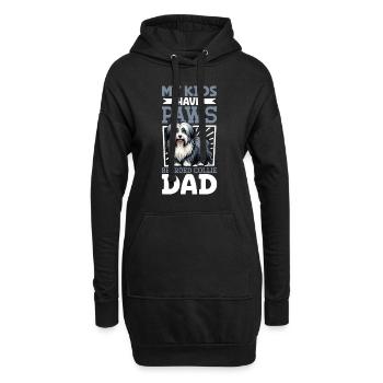 Papa Bearded Collie - Sweat-shirt à capuche long Femme - noir - Devant
