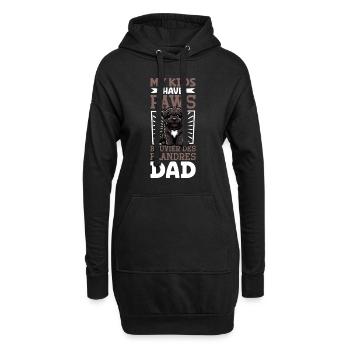 Bouvier des Flandres Papa - Sweat-shirt à capuche long Femme - noir - Devant