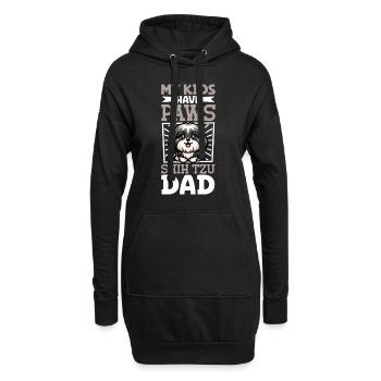 Shih Tzu Papa - Hoodie-Kleid - Schwarz - Vorne
