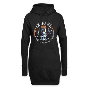 Café et Bluetick Coonhound - Sweat-shirt à capuche long Femme - noir - Devant