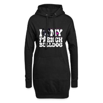 J’adore mon bouledogue français - Sweat-shirt à capuche long Femme - noir - Devant