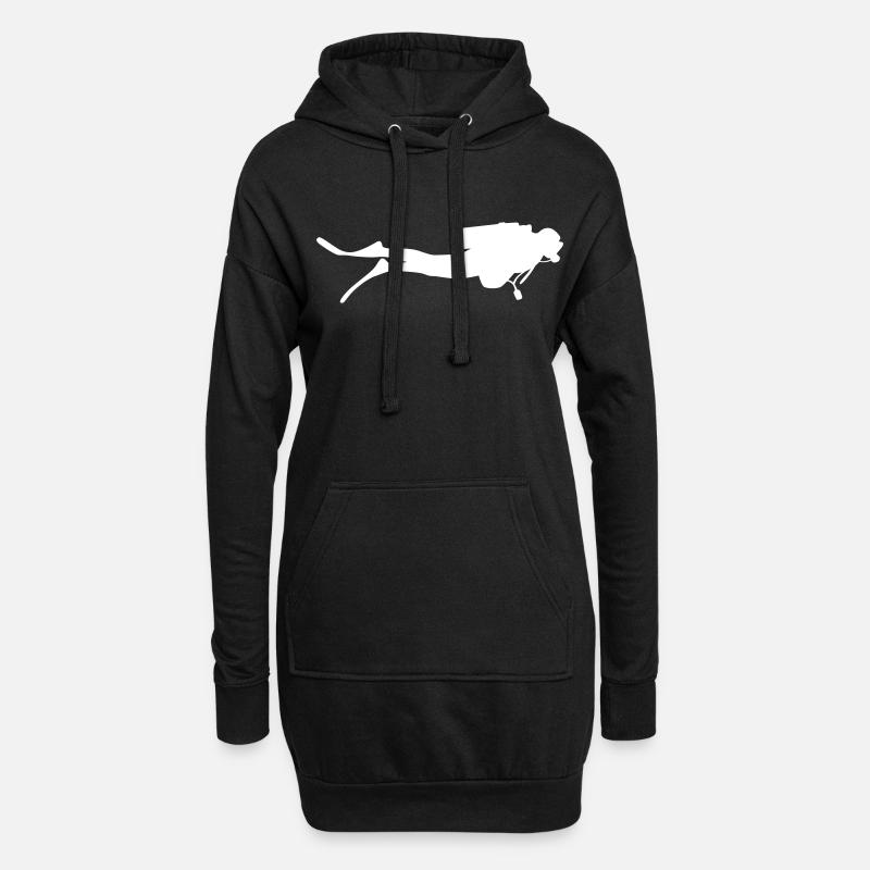 Taucher - Hoodie-Kleid - Schwarz