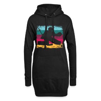 Eishockeyspieler Vintage Eishockey - Hoodie-Kleid - Schwarz - Vorne