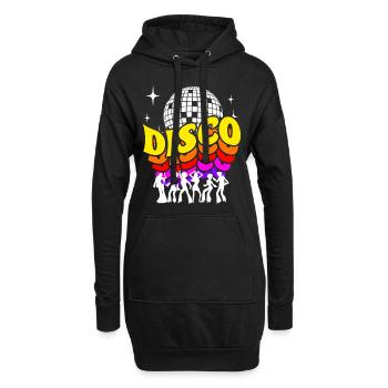 Chemise rétro Disco 70s - Sweat-shirt à capuche long Femme - noir - Devant