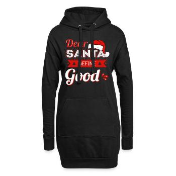 Dear Santa Define Good - Hoodie-Kleid - Schwarz - Vorne