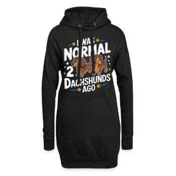 Chien teckel - Sweat-shirt à capuche long Femme - noir - Devant