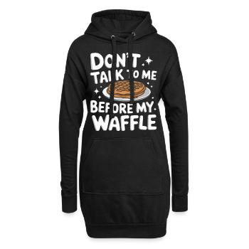 Gaufres Bonbons pour le petit-déjeuner - Sweat-shirt à capuche long Femme - noir - Devant