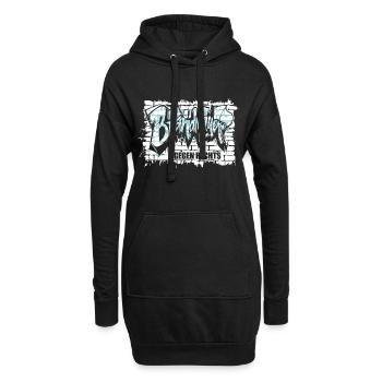 Brandmauer - Gegen Rechts, gegen Hetze - Hoodie-Kleid - Schwarz - Vorne