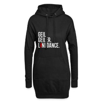 geil. geiler. linedance. - Hoodie-Kleid - Schwarz - Vorne