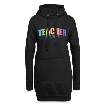 Enseignant Est. 2023 Diplôme d’enseignant Cadeau d’enseignant - Sweat-shirt à capuche long Femme - noir - Devant