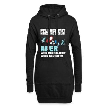 Pfleger mit Herz - Altenpfleger Krankenpfleger - Hoodie-Kleid - Schwarz - Vorne