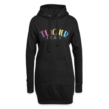 Enseignant Est. 2023 Diplôme d’enseignant Cadeau d’enseignant - Sweat-shirt à capuche long Femme - noir - Devant