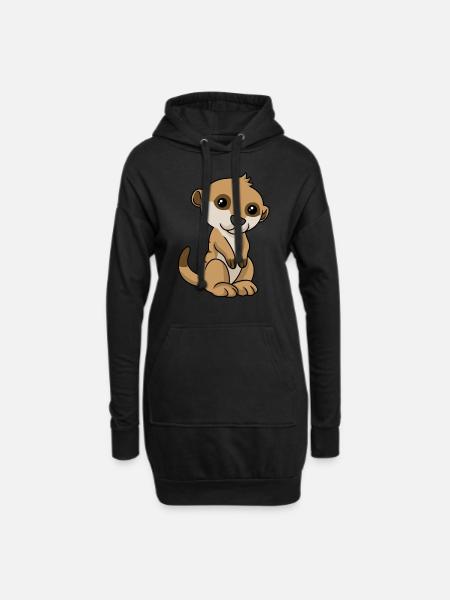 Cartoon meerkat meerkat - Hoodie Dress - black