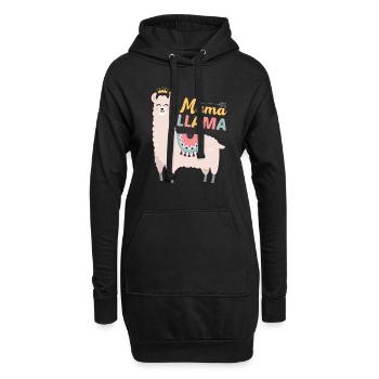 Mama Lama - Hoodie-Kleid - Schwarz - Vorne