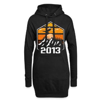 Jubiläum 2013 Jahrgang 2013 Hergestellt im Jahr 2013 - Hoodie-Kleid - Schwarz - Vorne