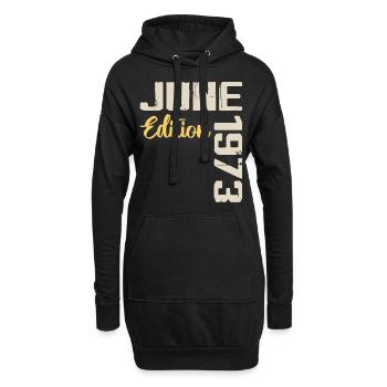 Né(e) en Juin 1973 Cadeau Juin 1973 Anniversaire - Sweat-shirt à capuche long Femme - noir - Devant