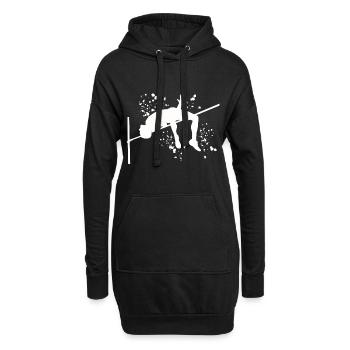 Hochspringer Wasserfarben Hochsprung - Hoodie-Kleid - Schwarz - Vorne