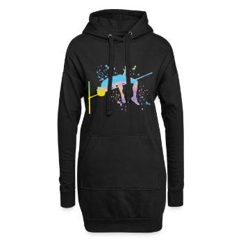 Hochspringer Wasserfarben Hochsprung - Hoodie-Kleid - Schwarz - Vorne